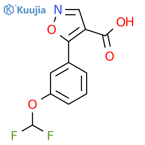 5-3-(difluoromethoxy)phenyl-1,2-oxazole-4-carboxylic acid structure