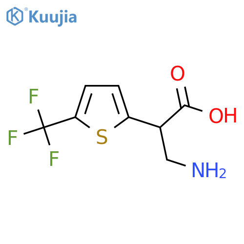 3-amino-2-5-(trifluoromethyl)thiophen-2-ylpropanoic acid structure