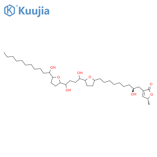 2(5H)-Furanone,3-[(2R)-9-[(2R,5S)-5-[(1S,4R)-1,4-dihydroxy-4-[(2R,5R)-tetrahydro-5-[(1S)-1-hydroxyundecyl]-2-furanyl]butyl]tetrahydro-2-furanyl]-2-hydroxynonyl]-5-methyl-,(5S)- structure