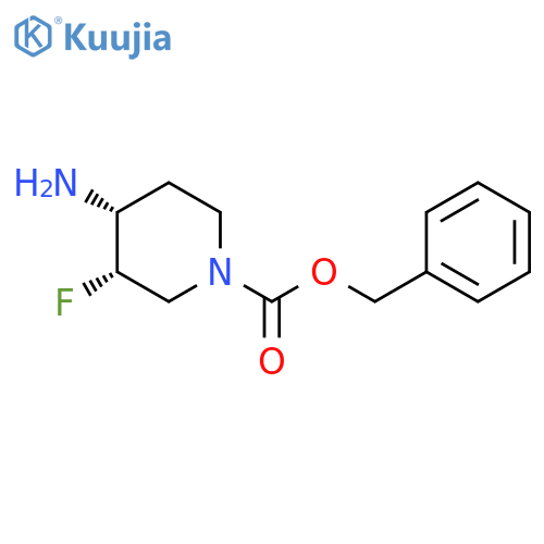 benzyl (3S,4R)-4-amino-3-fluoro-piperidine-1-carboxylate structure