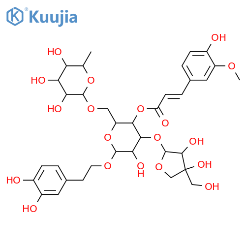 β-D-Glucopyranoside, 2-(3,4-dihydroxyphenyl)ethyl O-D-apio-β-D-furanosyl-(1→3)-O-[6-deoxy-α-L-mannopyranosyl-(1→6)]-, 4-[(2E)-3-(4-hydroxy-3-methoxyphenyl)-2-propenoate] (9CI) structure