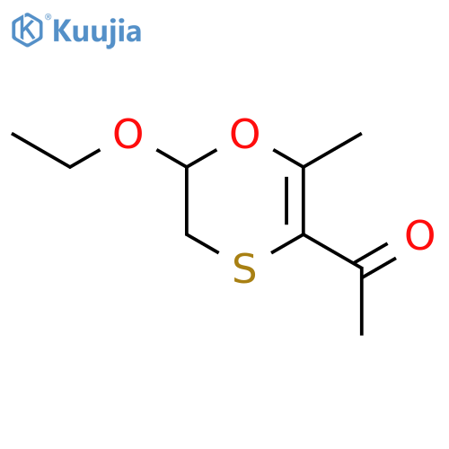 Ethanone, 1-(6-ethoxy-5,6-dihydro-2-methyl-1,4-oxathiin-3-yl)- (9CI) structure