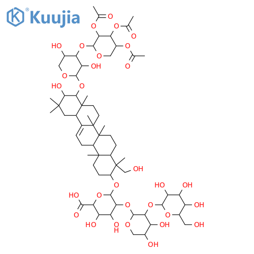 b-D-Glucopyranosiduronic acid, (3b,4b,21b,22b)-21,23-dihydroxy-22-[[3-O-(2,3,4-tri-O-acetyl-b-D-xylopyranosyl)-a-L-arabinopyranosyl]oxy]olean-12-en-3-ylO-b-D-glucopyranosyl-(1&reg;2)-O-a-L-arabinopyranosyl-(1&reg;2)- (9CI) structure
