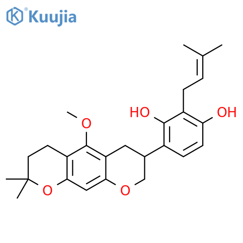 4-[(3R)-5-methoxy-8,8-dimethyl-3,4,7,8-tetrahydro-2H,6H-pyrano[3,2-g]chromen-3-yl]-2-(3-methylbut-2-en-1-yl)benzene-1,3-diol structure