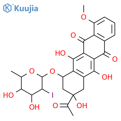 5,12-Naphthacenedione,8-acetyl-10-[(2,6-dideoxy-2-iodo-a-L-talopyranosyl)oxy]-7,8,9,10-tetrahydro-6,8,11-trihydroxy-1-methoxy-,(8S-cis)- (9CI) structure