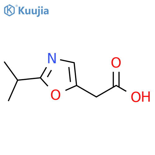 2-2-(propan-2-yl)-1,3-oxazol-5-ylacetic acid structure