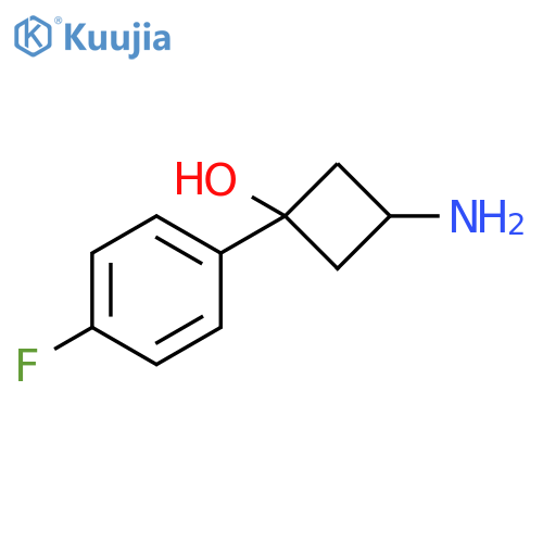 3-amino-1-(4-fluorophenyl)cyclobutan-1-ol structure