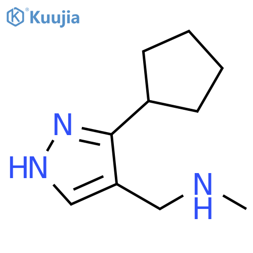 1-(5-cyclopentyl-1H-pyrazol-4-yl)-N-methylmethanamine structure