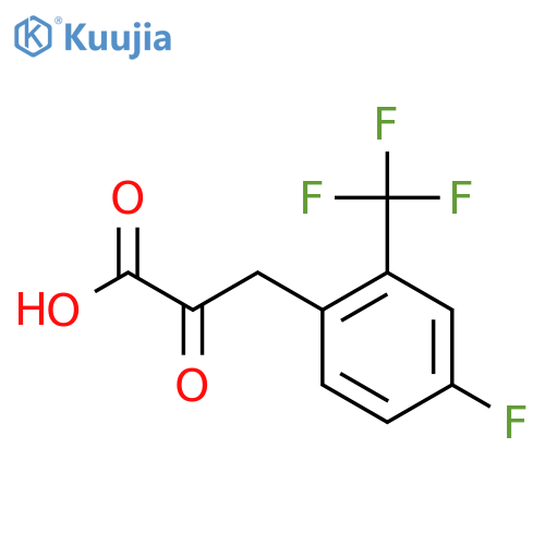3-4-fluoro-2-(trifluoromethyl)phenyl-2-oxopropanoic acid structure
