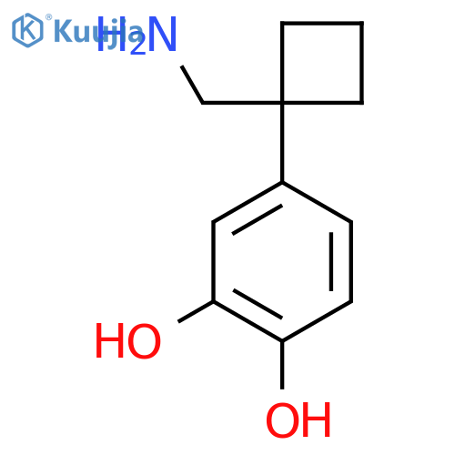 4-1-(aminomethyl)cyclobutylbenzene-1,2-diol structure