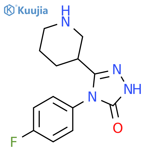 4-(4-Fluoro-phenyl)-5-piperidin-3-yl-2,4-dihydro-[1,2,4]triazol-3-one structure