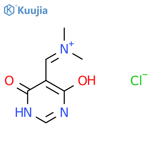 [(6-Hydroxy-4-oxo-1,4-dihydropyrimidin-5-yl)methylidene]dimethylazanium chloride structure