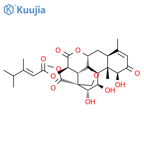 Picras-3-en-21-oicacid,15-[[(2E)-3,4-dimethyl-1-oxo-2-pentenyl]oxy]-13,20-epoxy-1,11,12-trihydroxy-2,16-dioxo-,methyl ester, (1b,11b,12a,15b)- (9CI) structure