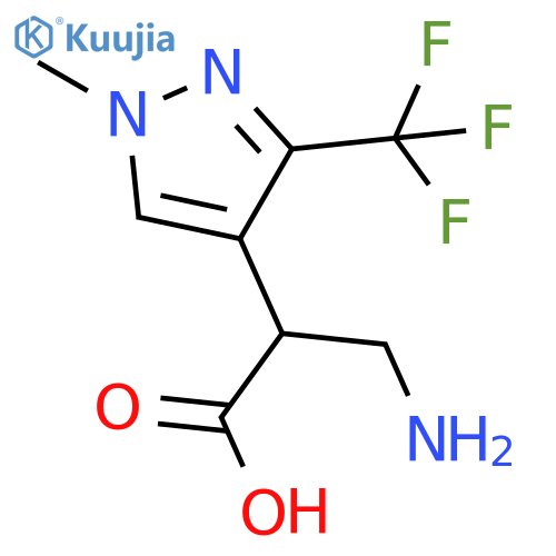 3-amino-2-1-methyl-3-(trifluoromethyl)-1H-pyrazol-4-ylpropanoic acid structure