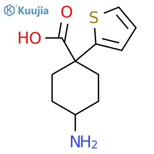 4-amino-1-(thiophen-2-yl)cyclohexane-1-carboxylic acid structure