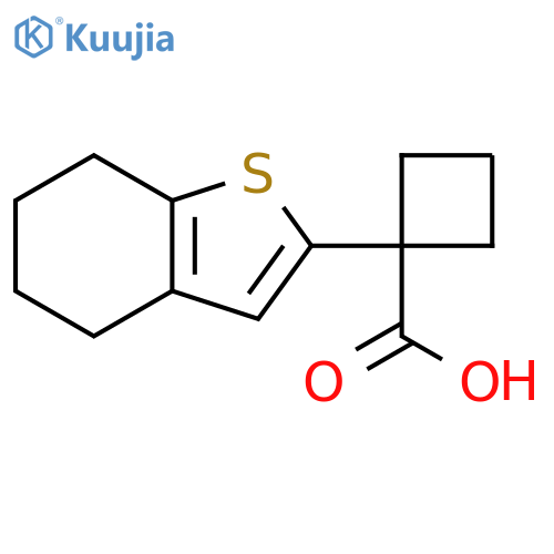 1-(4,5,6,7-tetrahydro-1-benzothiophen-2-yl)cyclobutane-1-carboxylic acid structure