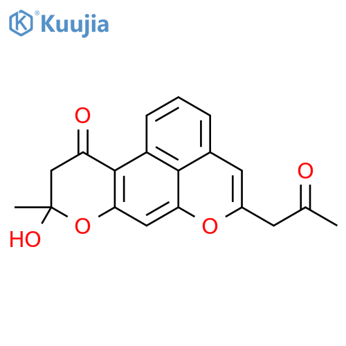 11H-Pyrano[2',3':3,4]naphtho[1,8-bc]pyran-11-one, 9,10-dihydro-9-hydroxy-9-methyl-5-(2-oxopropyl)- structure