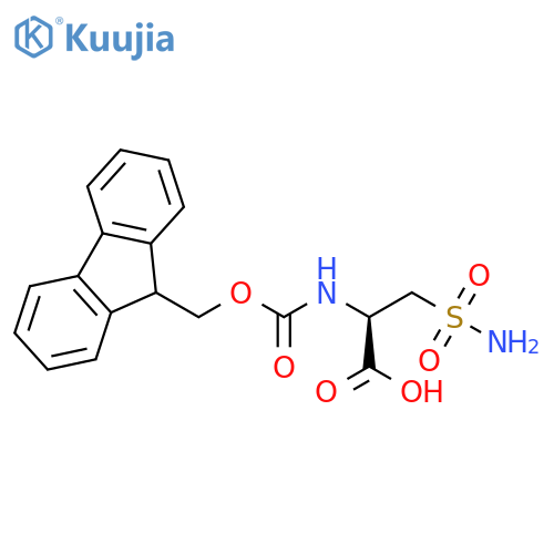 (2R)-2-({(9H-fluoren-9-yl)methoxycarbonyl}amino)-3-sulfamoylpropanoic acid structure