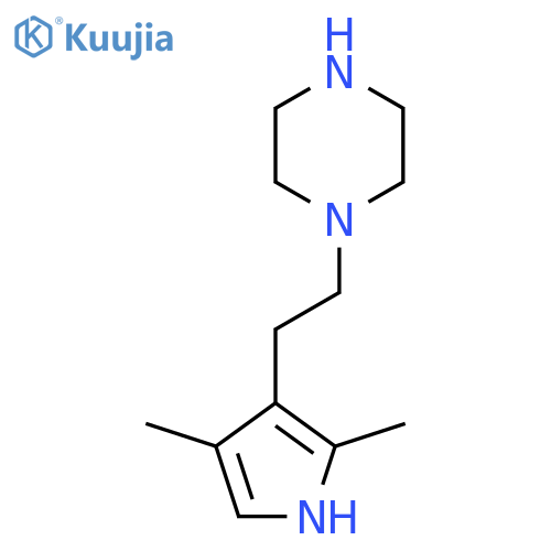 1-2-(2,4-dimethyl-1H-pyrrol-3-yl)ethylpiperazine structure