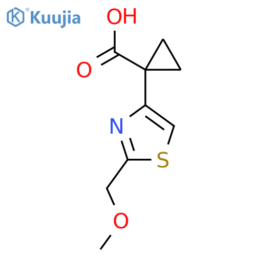 1-2-(methoxymethyl)-1,3-thiazol-4-ylcyclopropane-1-carboxylic acid structure