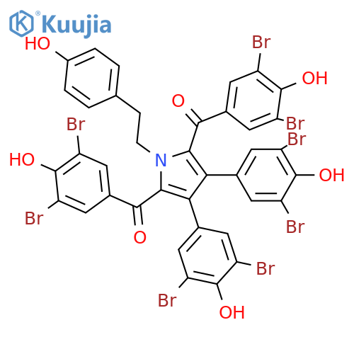 Methanone, 1,1'-[3,4-bis(3,5-dibromo-4-hydroxyphenyl)-1-[2-(4-hydroxyphenyl)ethyl]-1H-pyrrole-2,5-diyl]bis[1-(3,5-dibromo-4-hydroxyphenyl)- structure