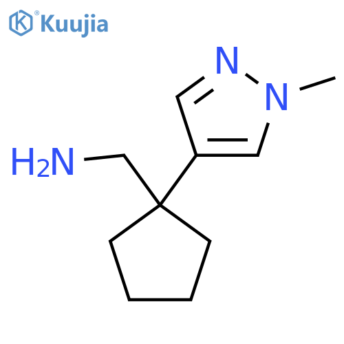 1-(1-methyl-1H-pyrazol-4-yl)cyclopentylmethanamine structure