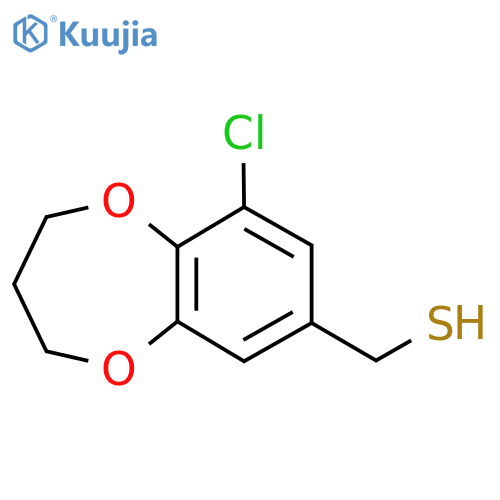 (9-Chloro-3,4-dihydro-2h-1,5-benzodioxepin-7-yl)methanethiol structure
