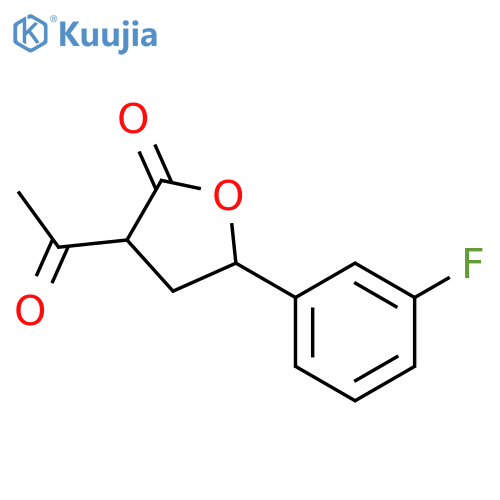 3-Acetyl-5-(3-fluoro-phenyl)-dihydro-furan-2-one structure