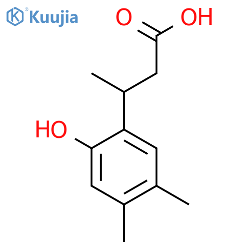 3-(2-hydroxy-4,5-dimethylphenyl)butanoic acid structure