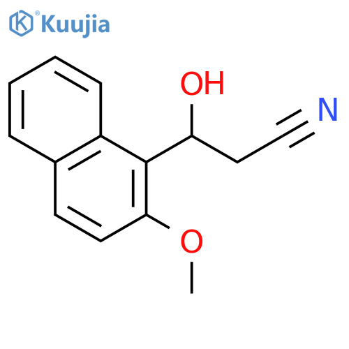 3-hydroxy-3-(2-methoxynaphthalen-1-yl)propanenitrile structure