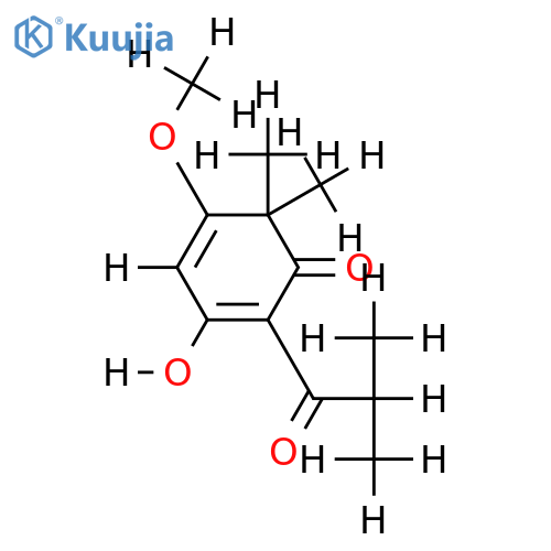 6.6-Dimethyl-5-methoxy-3-hydroxy-2-isobutyryl-cyclohexadien-(2.4)-on-(1) (Agglomeron) structure