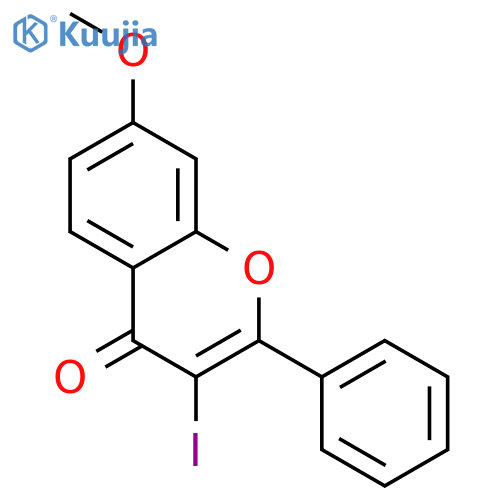 3-iodo-7-methoxy-2-phenyl-chromen-4-one structure