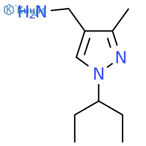 3-methyl-1-(pentan-3-yl)-1H-pyrazol-4-ylmethanamine structure