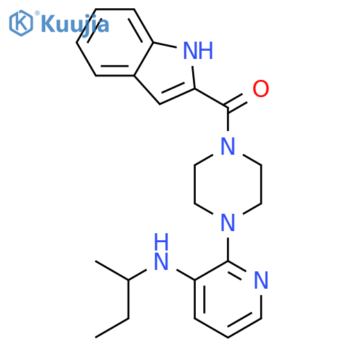 Methanone,1H-indol-2-yl[4-[3-[(1-methylpropyl)amino]-2-pyridinyl]-1-piperazinyl]- structure