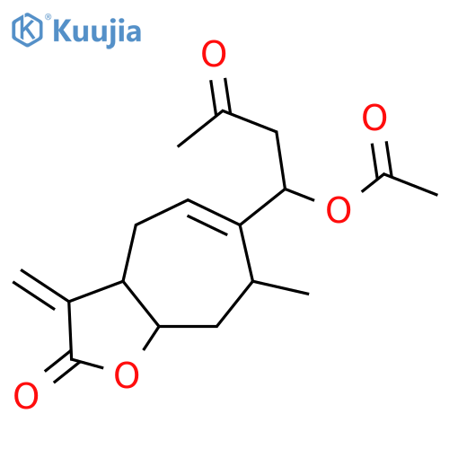 2H-Cyclohepta[b]furan-2-one,6-[1-(acetyloxy)-3-oxobutyl]-3,3a,4,7,8,8a-hexahydro-7-methyl-3-methylene-,[3aR-[3aa,6(S*),7b,8ab]]- (9CI) structure