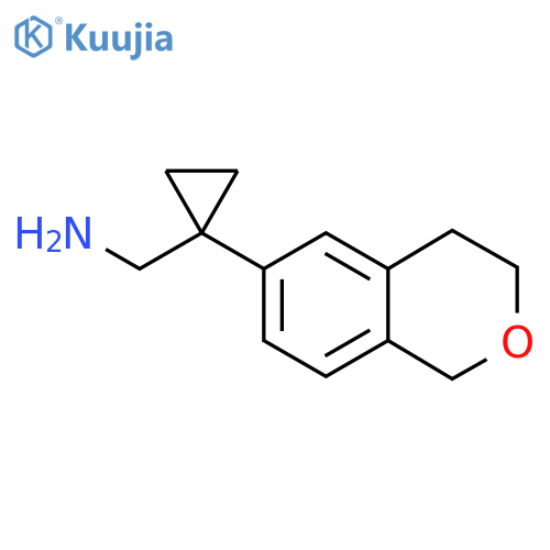 1-(3,4-dihydro-1H-2-benzopyran-6-yl)cyclopropylmethanamine structure