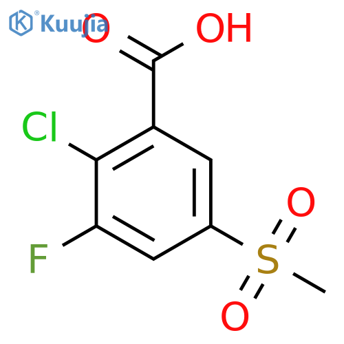2-Chloro-3-fluoro-5-methanesulfonylbenzoic acid structure