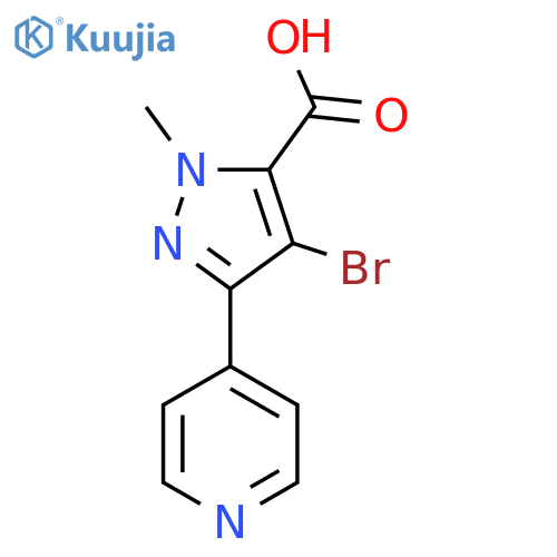 4-Bromo-1-methyl-3-(pyridin-4-yl)-1H-pyrazole-5-carboxylic acid structure