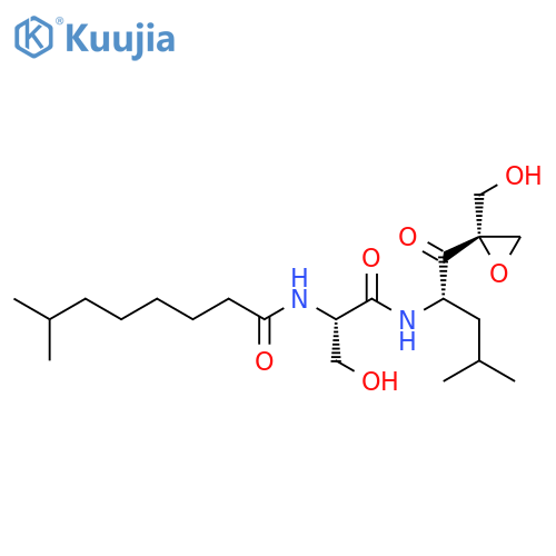 Octanamide,N-[(1S)-1-(hydroxymethyl)-2-[[(1S)-1-[[(2R)-2-(hydroxymethyl)-2-oxiranyl]carbonyl]-3-methylbutyl]amino]-2-oxoethyl]-7-methyl- structure