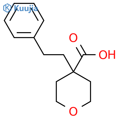 4-(2-phenylethyl)oxane-4-carboxylic acid structure