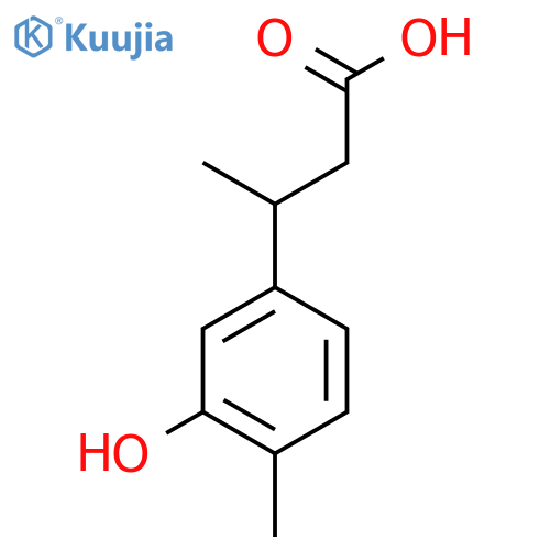 3-(3-hydroxy-4-methylphenyl)butanoic acid structure