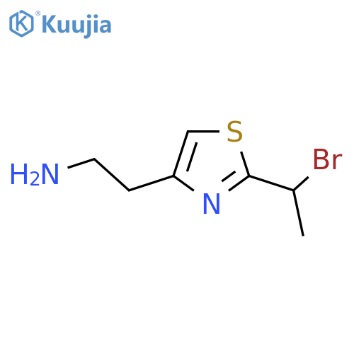 2-2-(1-bromoethyl)-1,3-thiazol-4-ylethan-1-amine structure