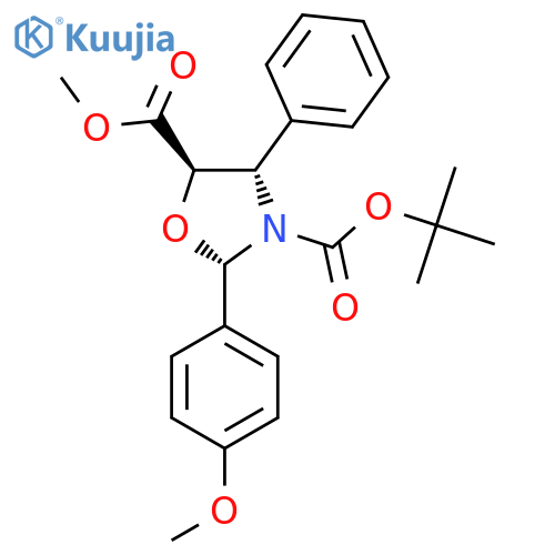 3-O-Tert-butyl 5-O-methyl (2S,4S,5R)-2-(4-methoxyphenyl)-4-phenyl-1,3-oxazolidine-3,5-dicarboxylate structure