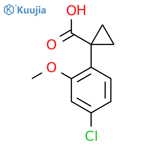 1-(4-chloro-2-methoxyphenyl)cyclopropane-1-carboxylic acid structure