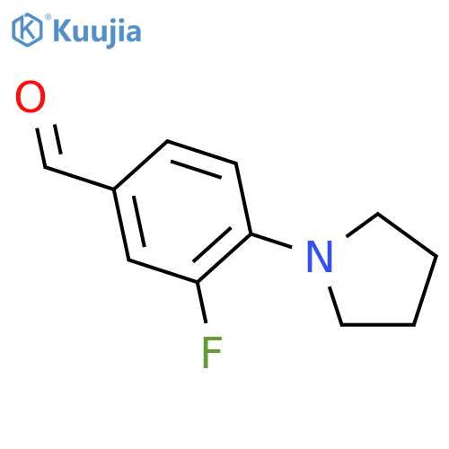 3-Fluoro-4-(pyrrolidin-1-yl)benzaldehyde structure
