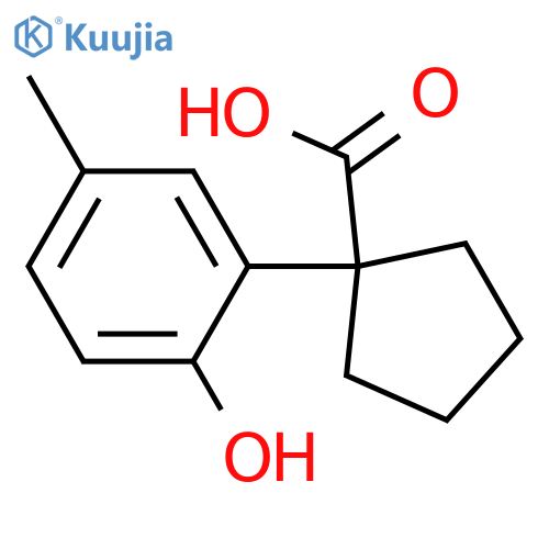 1-(2-hydroxy-5-methylphenyl)cyclopentane-1-carboxylic acid structure