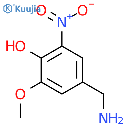 4-(aminomethyl)-2-methoxy-6-nitrophenol structure