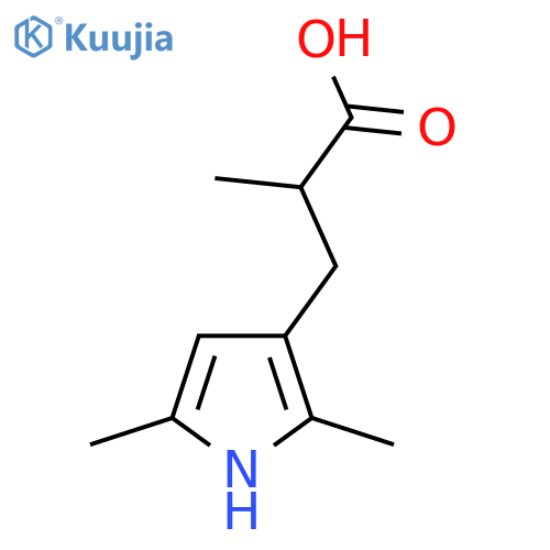 3-(2,5-dimethyl-1H-pyrrol-3-yl)-2-methylpropanoic acid structure