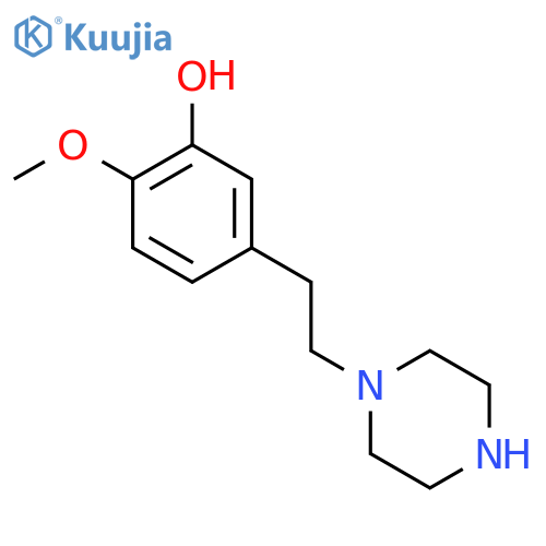 2-Methoxy-5-[2-(piperazin-1-yl)ethyl]phenol structure