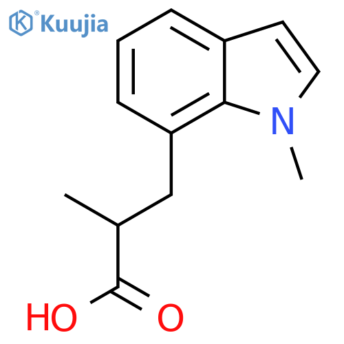 2-methyl-3-(1-methyl-1H-indol-7-yl)propanoic acid structure